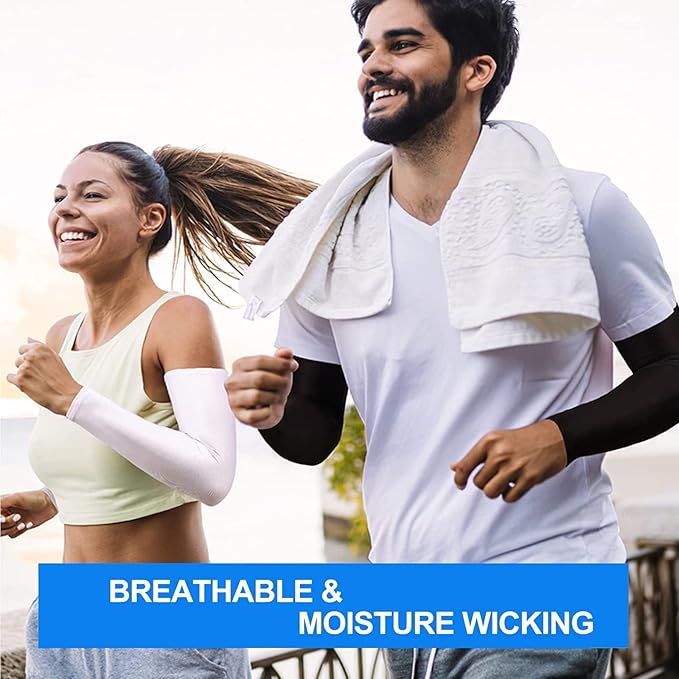 4 Pair UV Sun Protection Arm Sleeves for Men & Women,Cooling UPF 50 Arm Cover for Baseball,Cycling,Basketball