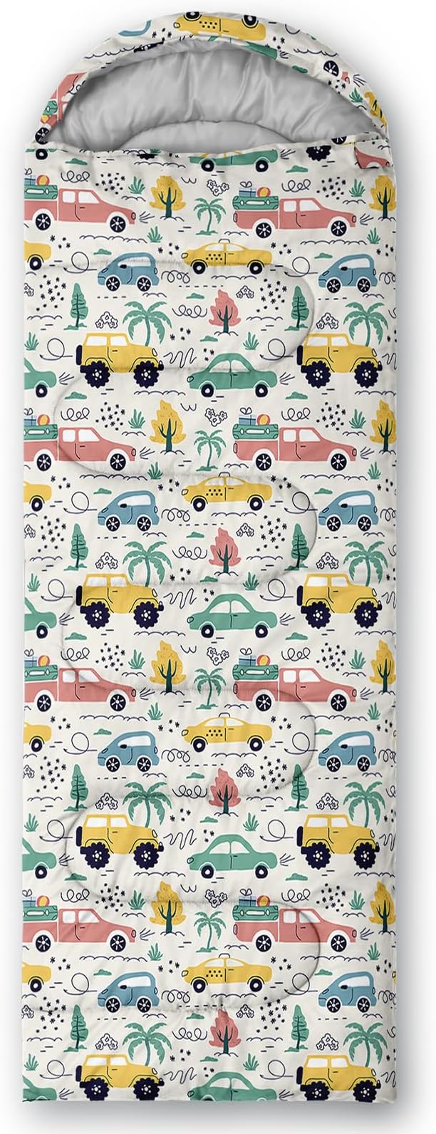 AILONEN Blue Glowing Basketball Sleeping Bag for Kids Boys,Warm and Cool Weather,Lightweight,Waterproof Backpacking,City Theme Ball Sports Sleeping Bag for Camping