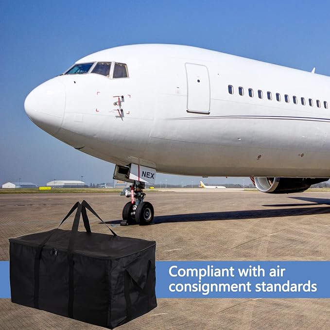 Travel Duffle Bag,140L Foldable Heavy Duty Overnight Bag, For Spirit Airlines, RicoRich Larger Size Carry on Luggage Sport Duffle for Weekender/Vacation/Camping/Beach/Tent(Black)