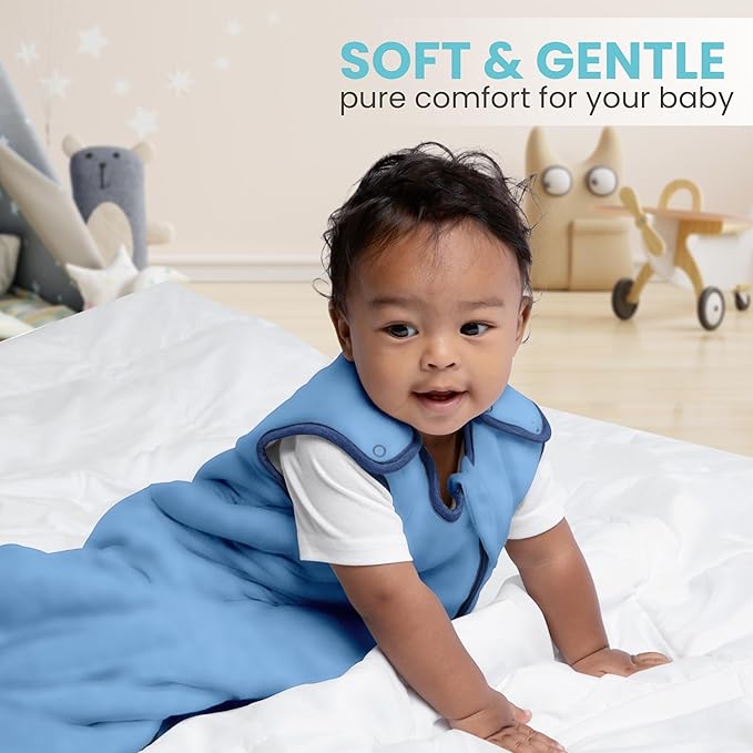 Rayon Made from Bamboo Sleep Sack 1.0 TOG 6-18 Months Unisex Baby Sleeping Bag with 2-Way Zipper Breathable Wearable Blanket Baby