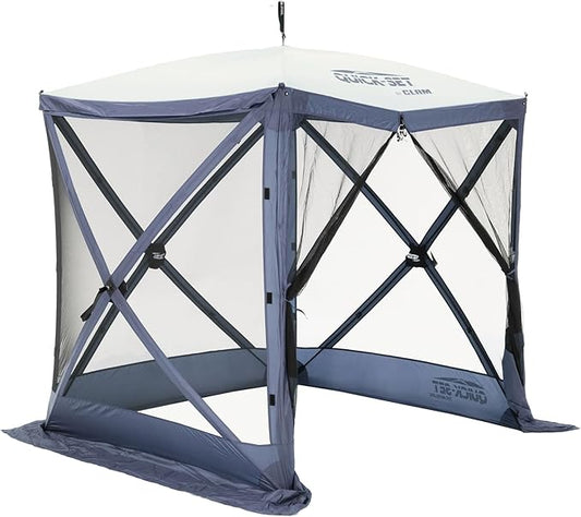 CLAM Pop Up Screen Tent, Outdoor Camping Gazebo Canopy, Traveler, 6' x 6', Blue