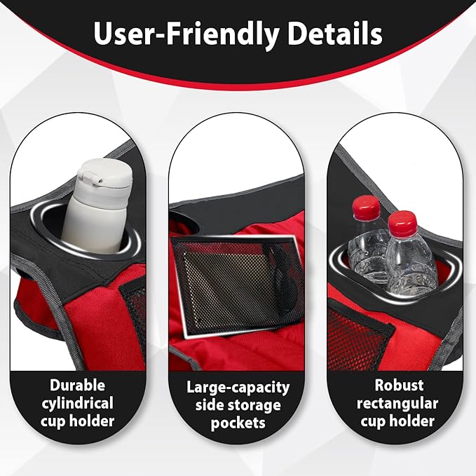 Oversized Camping Chair, Portable Folding Camping Chairs with Side Pocket, Cup Holder and Carry Bag, Heavy Duty Outdoor Camping Chairs for Adults, Fishing, Sports, Trip, up to 400lbs, Style 5