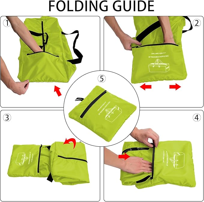 Foldable Duffel Bag 30" / 75L Lightweight with Water Rresistant for Travel-Light Green