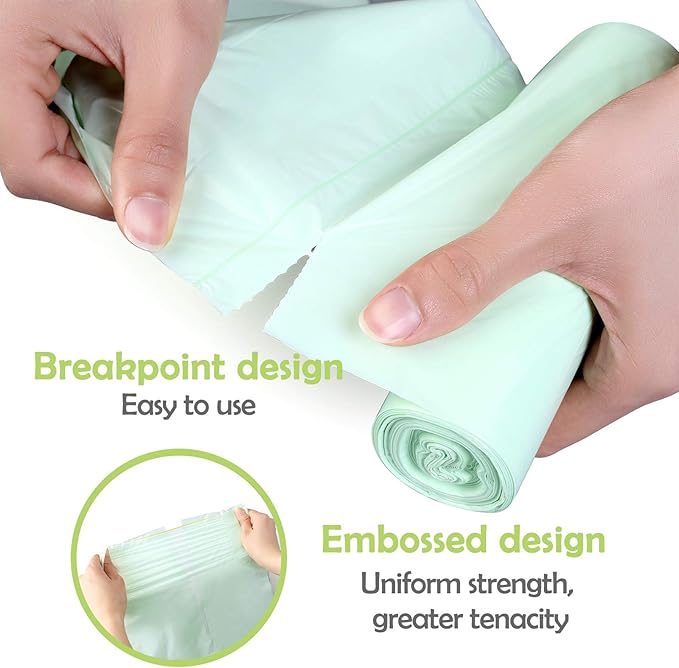 8 Gallon Trash Bags Medium Garbage Bags, Extra Strong Trash-Can-Liner for Bathroom Kitchen Office (120 Counts, 30 Liter, Green)