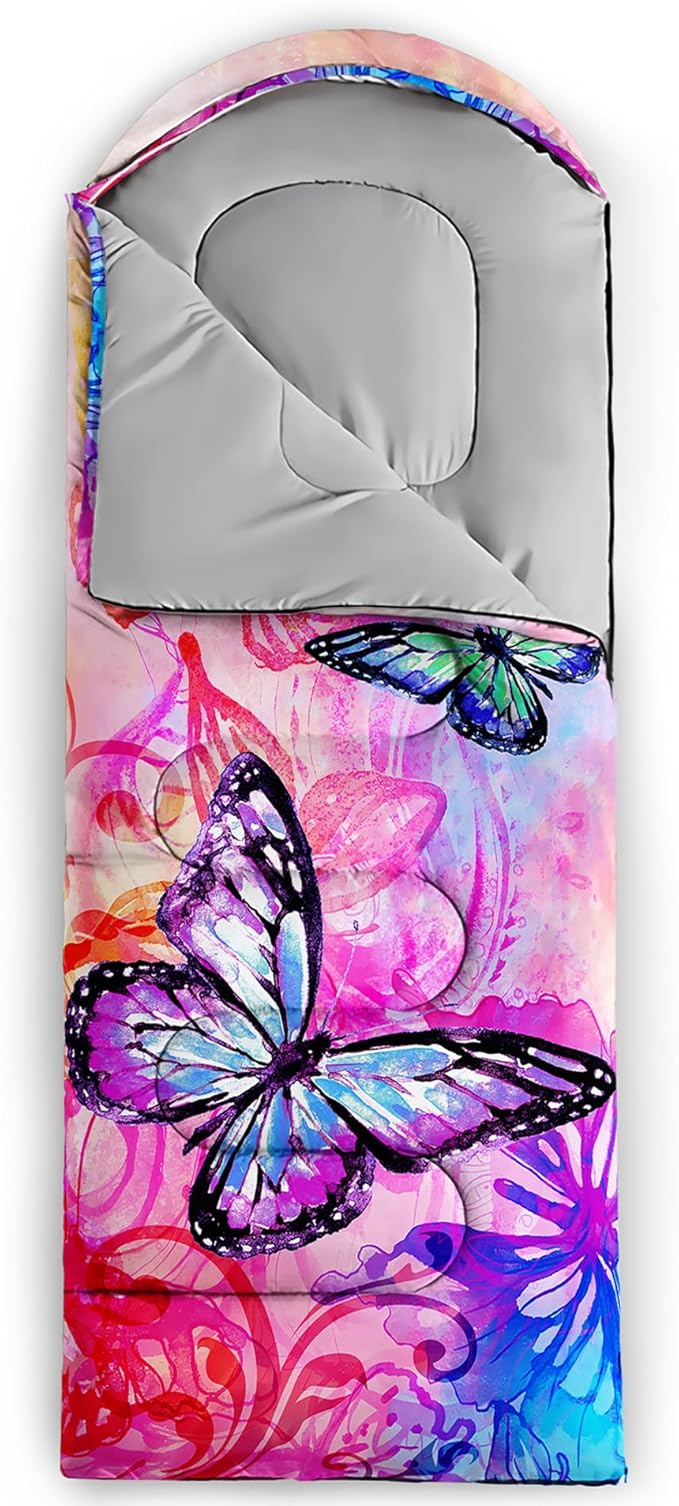 QOOMO Camping Sleeping Bags,3 Season Warm & Cool Weather,Lightweight,Waterproof Sleeping Bags for Adults & Kids,Traveling,and Outdoors,Camping Gear Equipment