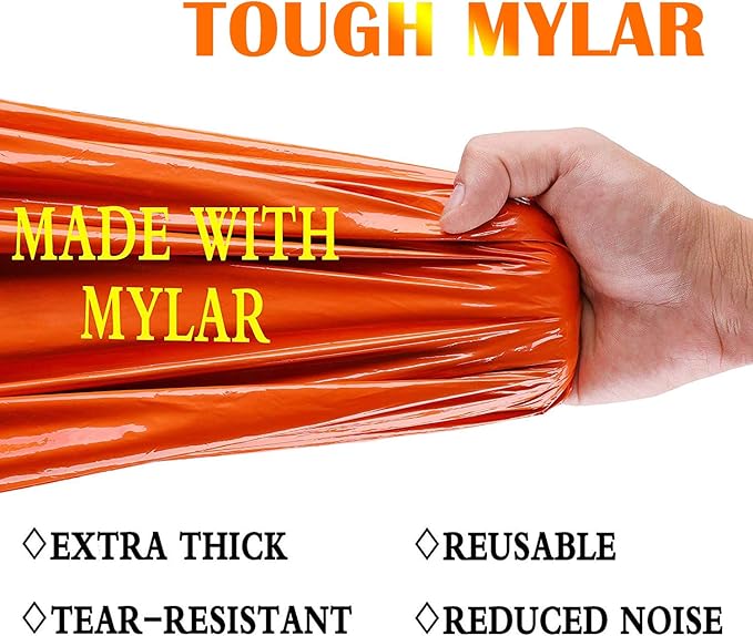 Delmera Emergency Sleeping Bag, Lightweight Survival Sleeping Bags Waterproof Thermal Emergency Blanket, Bivy Sack Survival Gear for Outdoor Adventure, Camping, Hiking, Orange, Green