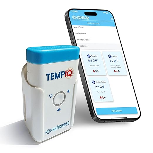 TEMPIQ Remote WiFi Temperature & Humidity Sensor - App Integration, Alerts, Helps Monitor 2nd Home, AirBnb, RV, Pets,Freezer and Server Room, Indoor & Outdoor Hygrometer & Thermometer