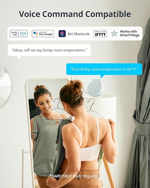 SwitchBot Meter Pro, Digital Hygrometer & Thermometer - Wireless Indoor Temperature & Humidity Monitor with Bluetooth App Control, Real-Time Alerts (1, Meter Pro+Outdoor Meter)