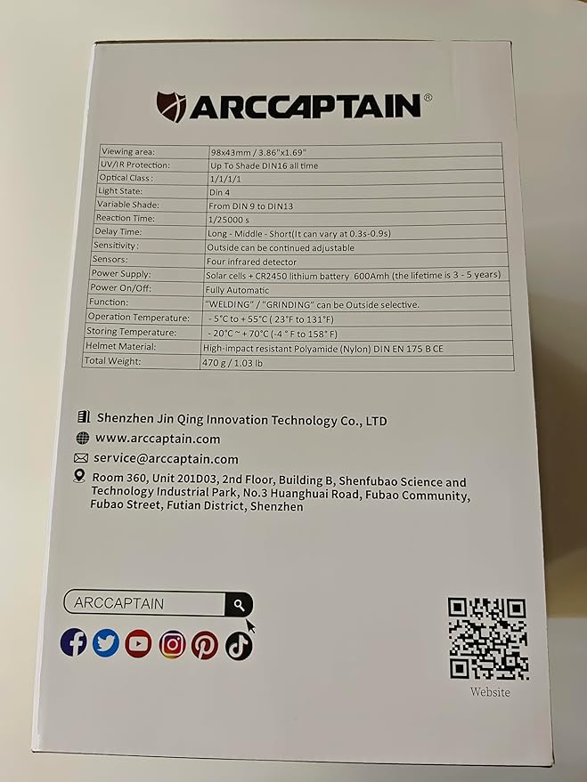 ARCCAPTAIN Auto Darkening Welding Helmet, 1/1/1/1 Top Optical Clarity Welder Helmet, 4 Arc Sensor 1/25000s Response Time True Color，Color06