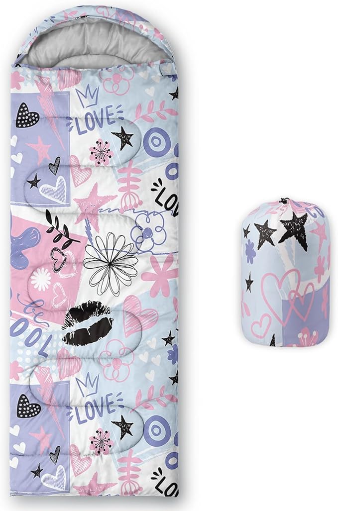 Kids Sleeping Bag for Boys Girls,3D Basketball Print-Lightweight Warm Portable Outdoor Indoor-Waterproof Cold Weather Resistant Sleeping Bag for Camping Hiking