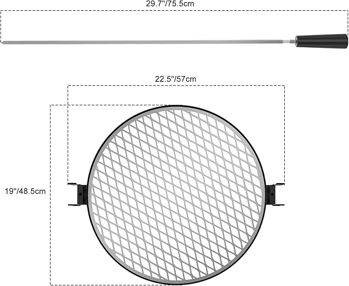 onlyfire Santa-Maria Style Rotisserie Rotating System for Solo Stove Bonfire 19.5" Smokeless Fire Pit - Global Patent