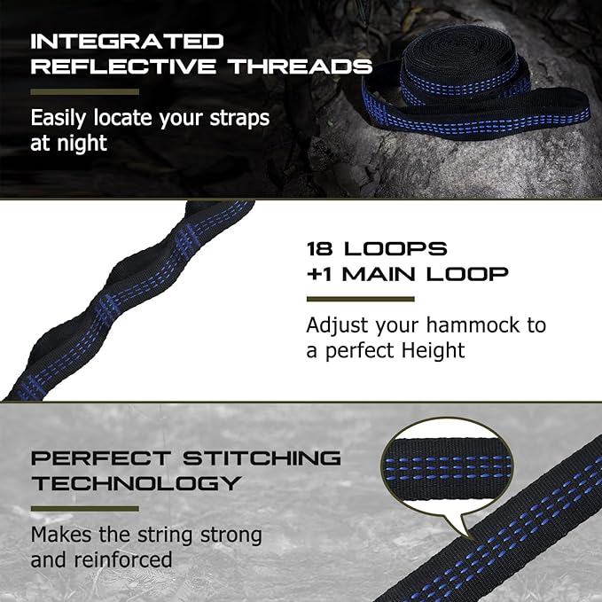 Camping Hammock, Portable Hammocks with Mosquito Net,Lightweight Nylon Parachute Hammock with 10ft Tree Straps,Camping Gear Must Haves for Travel,Hiking,Backpacking,Beach,Patio-Plaid Camouflage