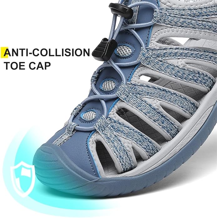 Dannto Women's Closed Toe Hiking Sandals Walking Water Sandal Comfort Athletic Sport Outdoor Sandals