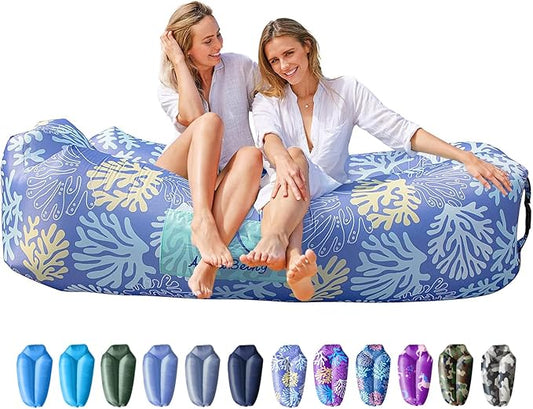 AlphaBeing Inflatable Lounger Beach Chair Accessories, Air Sofa Hammock Inflatable Couch for Camping Backyard Lakeside with Compression Sacks, Ideal Outdoor Gifts for Adults