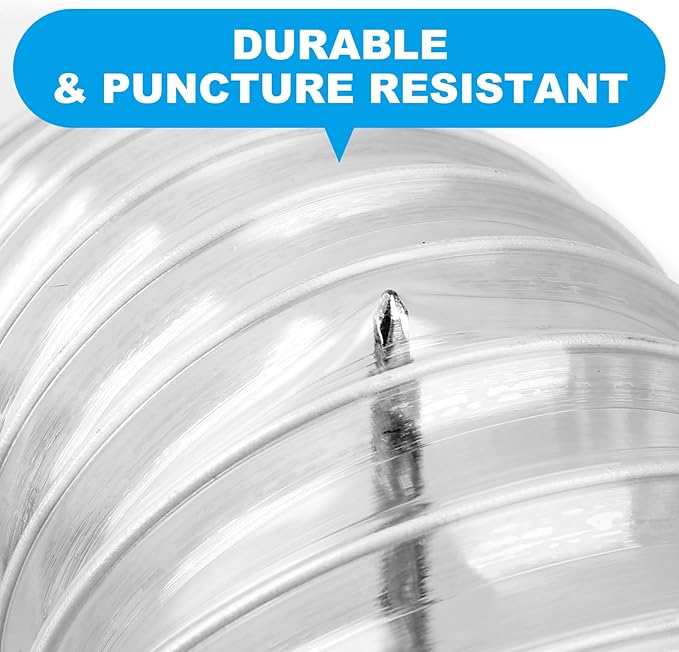 2 1/2" x 20' Heavy PVC Dust Collection Hose,Flexible Clear Debris and Fume Collection Hose with Stainless Steel Hose Clamps for Dust Collectors with 2 1/2" Ports, Ideal for Shop Vacuums