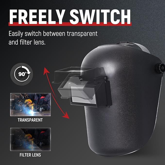 TOPDC Welding Helmet 3.86"x1.61", Flip Front Welding Mask with Adjustable Headgear, Shade 11