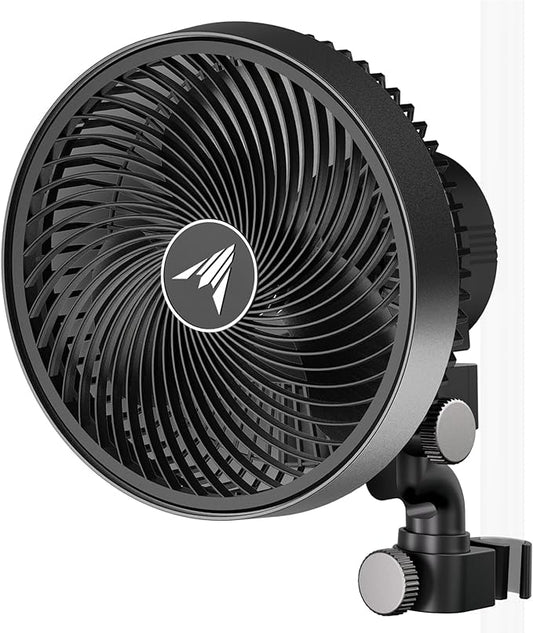 AC Infinity CLOUDRAY A9, Grow Tent Clip Fan 9” with Redesigned Long-Life EC Motor, Custom 10 Dynamic Wind Speeds, Weatherproof IP-54, Manual Swivel, for Hydroponics Circulation Cooling