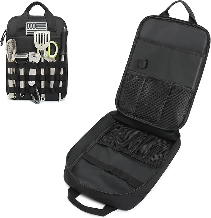 Tactical Camp Kitchen Organizer Camping Cooking Utensils Bag for BBQ, Picnic, Travel & Hiking (Bag Only)