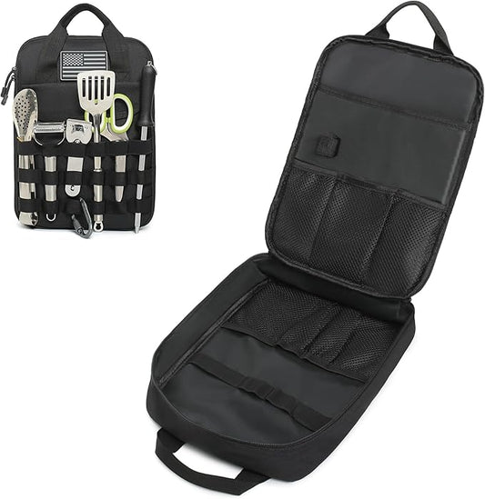 Tactical Camp Kitchen Organizer Camping Cooking Utensils Bag for BBQ, Picnic, Travel & Hiking (Bag Only)