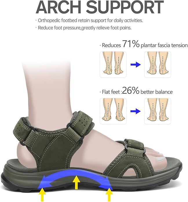 FLARUT Men's Sport Sandals Outdoor Hiking Sandal Open Toe Walking Sandals for Summer Beach Water Shoes