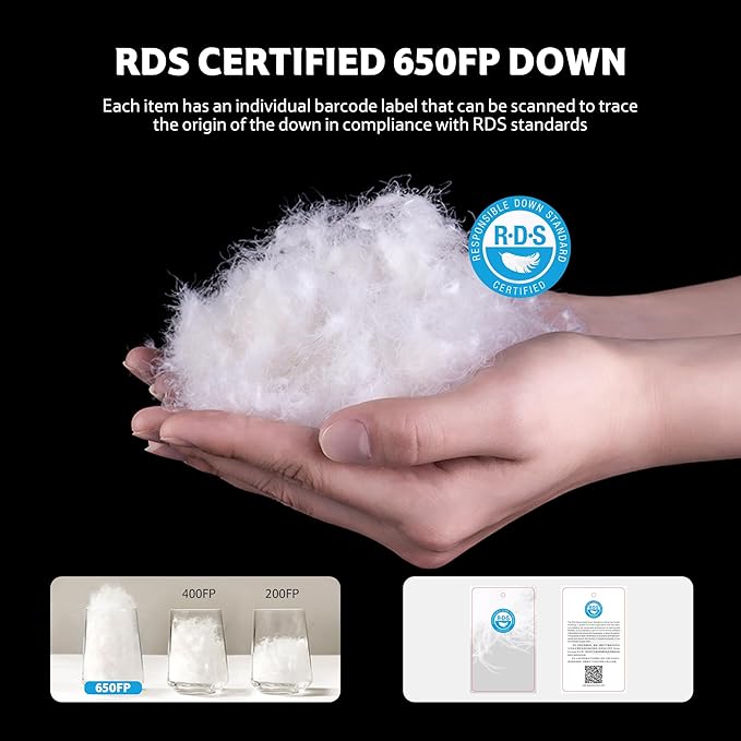 Naturehike Ultralight Backpacking RDS Down Sleeping Bag for Adults, 650 Fill Power Sleeping Bag for 42/52℉, 20oz Compact Lightweight Sleeping Bags for Hiking Camping 3 Seasons