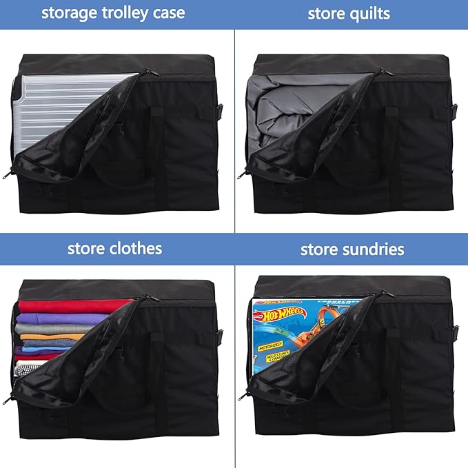 Travel Duffel Bag,75L For Spirit Airlines Foldable Travel Duffle Bag Tote,RicoRich Carry on Luggage Sport Duffle for Weekender/Vacation/Camping/Beach/Tent(Black)