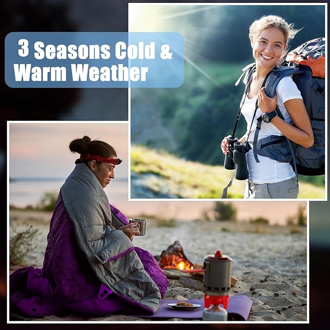 10 Pcs 0 Degree Camping Sleeping Bags Bulk for Adults Cold Weather Sleeping Bags 4 Season Warm Waterproof Lightweight with Compression Sack for Backpacking Hiking Travel Homeless