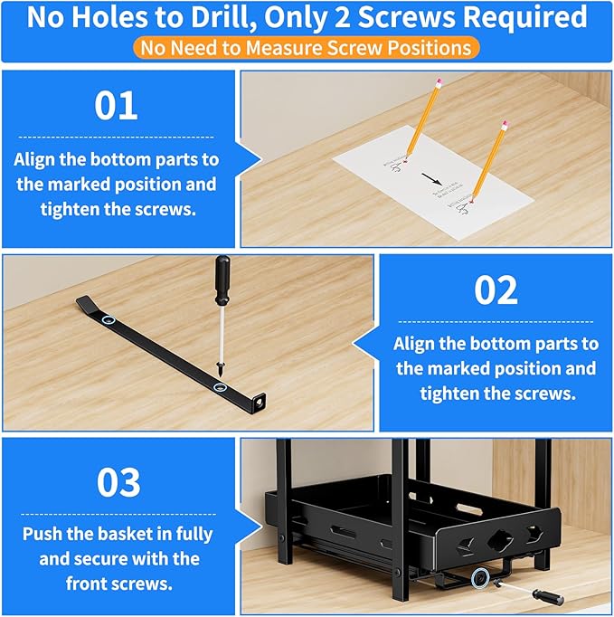 Pull Out Spice Racks for Inside Cabinets, 2-Tier Cabinet Spice Rack Organizer, Height Adjustable Vertical Spice Rack for Kitchen Cabinet (7.5''Wx10.8''Dx9.2''H, Metal Black)