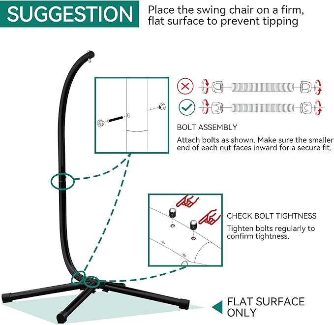 YITAHOME Egg Chair Swing Hanging Outdoor Wicker Hammock Chairs Indoor with Steel Stand Durable Cushion 330lbs for Patio, Bedroom, Garden and Balcony - Gray