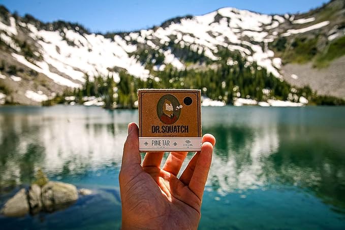 Dr. Squatch Natural Bar Soap for Men - Cold Process Soap with No Harsh Chemicals - Pine Tar (5 oz, 3-Pack)