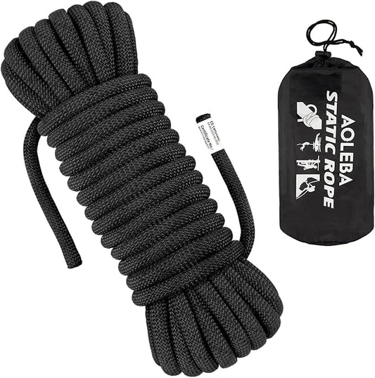 AOLEBA 10.5 mm Static Climbing Rope 10M(32ft) 20M(64ft) 30M(96ft) 50M(160ft) 70M(230ft) Outdoor Rock Climbing Rope, Escape Rope Ice Climbing Equipment Fire Rescue Parachute Rope