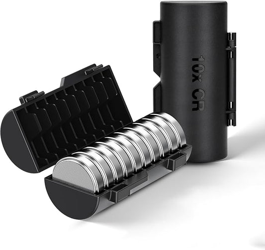 KIWIFOTOS (2 Pack) CR2032 Coin Cell Battery Case Organizer Holds 20pcs CR2032 CR2025 CR2016 CR2320 CR2325 CR2330 CR2335 CR2354 CR2412 CR2430 CR2450 Button Batteries Holder (Battery Not Included)