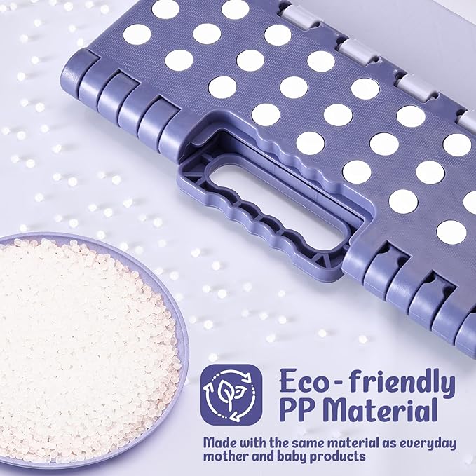 ACSTEP 9 Inch Folding Step Stool 300 LB Capacity Plastic Foldable Step Stools for Kids and Adults, Folding Stool Suitable for Kitchen, Stepping Stool with Handle Bicolor Purple Small Step Stool 1PC