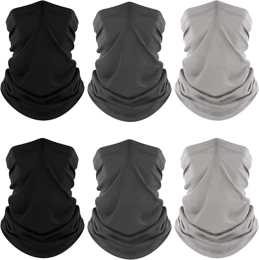 Fuinloth Neck Gaiter, 6 Pack Cooling UV Protection Bandana Buff Face Mask Gator Scarf for Men Women