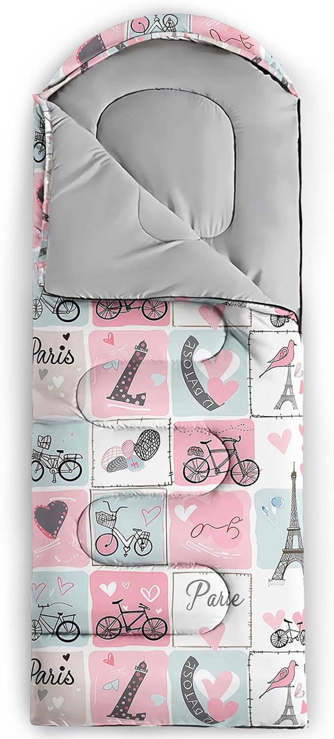 QOOMO Camping Sleeping Bags,3 Season Warm & Cool Weather,Lightweight,Waterproof Sleeping Bags for Adults & Kids,Traveling,and Outdoors,Camping Gear Equipment