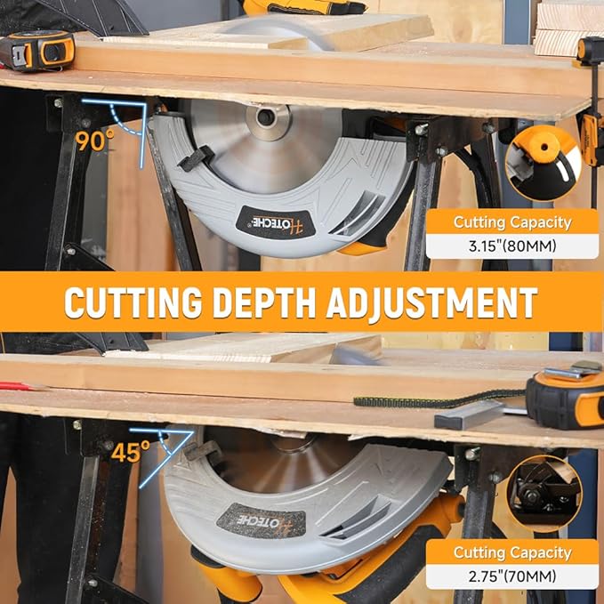 Hoteche 9-Inch Circular Saw 3-HP Heavy Duty Portable Table Saw with Saw Blade for Desktop Use