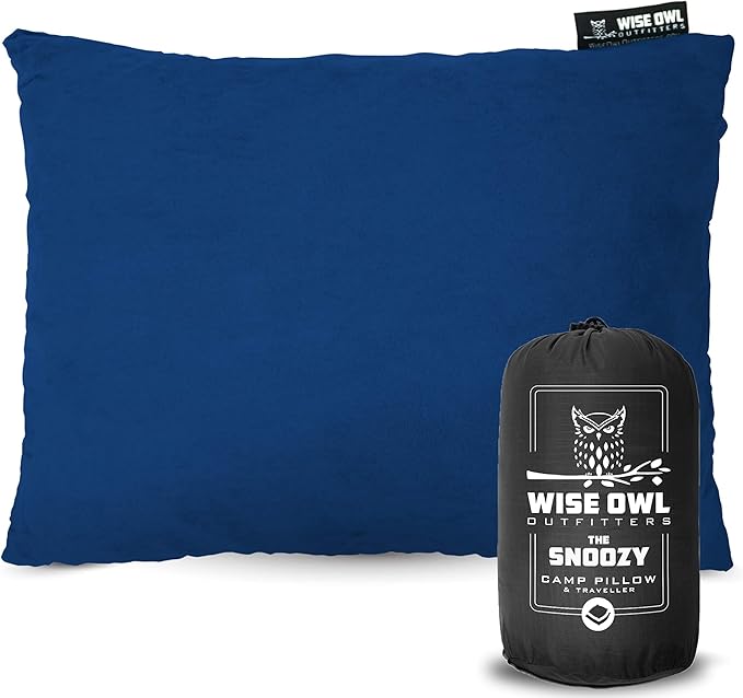 Wise Owl Outfitters Camping Pillow – Memory Foam Travel Pillow for Airplane Sleeping, Hiking, Backpacking & Outdoor Use - Small & Portable for Adults, Car, Camp & Tent