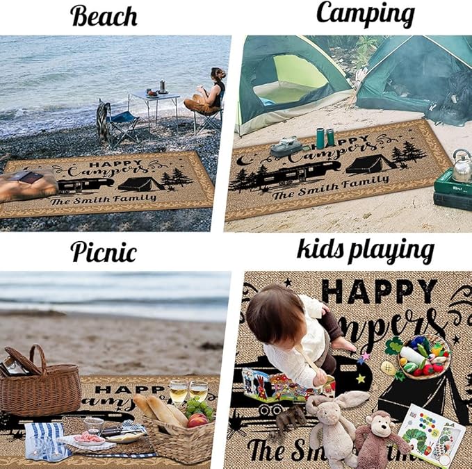 Custom Camping Rug It's Better at The Campsite RV Trailer Decor Camper Floor Mat for Outdoors, Patio, Backyard, Picnic, Beach, Camping, 30 x 55 Inch (20 RV Optional)