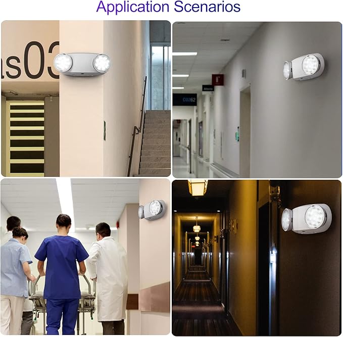 TANLUX LED Emergency Lights with Battery Backup, UL Listed, AC 120/277V, Hardwired Emergency Exit Light Fixtures for Business - 4 Pack(White)