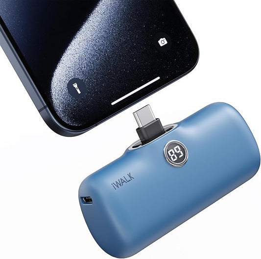 iWALK USB-C Portable Charger for iPhone 15/16, Mini 20W 4,800mAh Wireless Power Bank Fast Charging Travel Battery Pack Compatible with iPhone 16/15/15 Plus/15 Pro/15 Pro Max, Andriod Phone Samsung