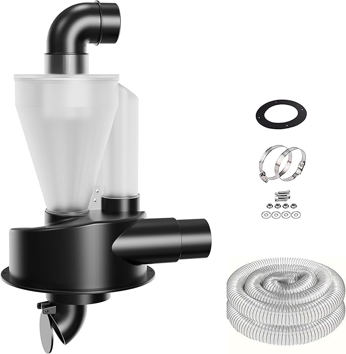 2.5'' New Upgrade Woodworking Double Filtration Cyclone Dust Collector DIY Turbocharged Filter Industrial Separator Collector Canister Dust Control System for Shop Vac Contractor Assistant