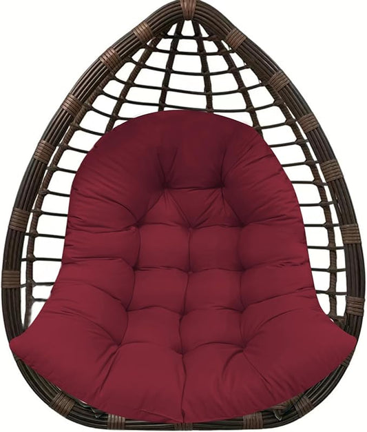 Thicken Egg Chair Cushion Replacement, Outdoor Hammock Swing Chair Cushions, Hanging Wicker Basket Seat Pad with High Elasticity PP Cotton, for Garden Patio Porch Furniture (Only Cushion)