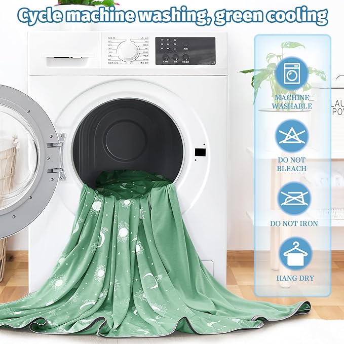 inhand Cooling Throw Blanket (50"x60") - Cooled Blankets for Hot Sleepers Lightweight Breathable Summer Blanket for Sleeping Night Sweats to Keep Cool in The Heat -Fruit Green