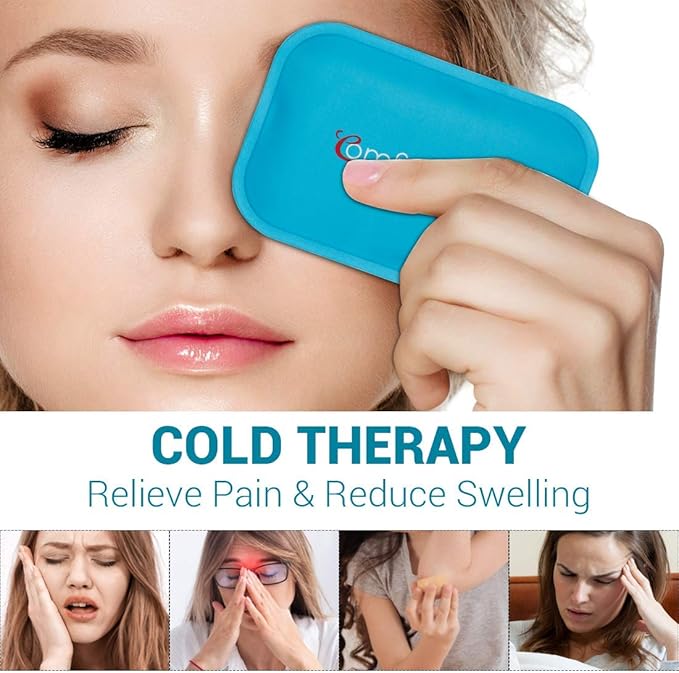 Small Ice Packs, 6 Pcs, Reusable Mini Gel Cold Packs for Injuries, Hot Cold Compress for Kid's Boo Boos, Headaches, Wisdom Teeth, Breastfeeding, Pain Relief, Fever, Mosquito Bite, First Aid 3" X 4.5"