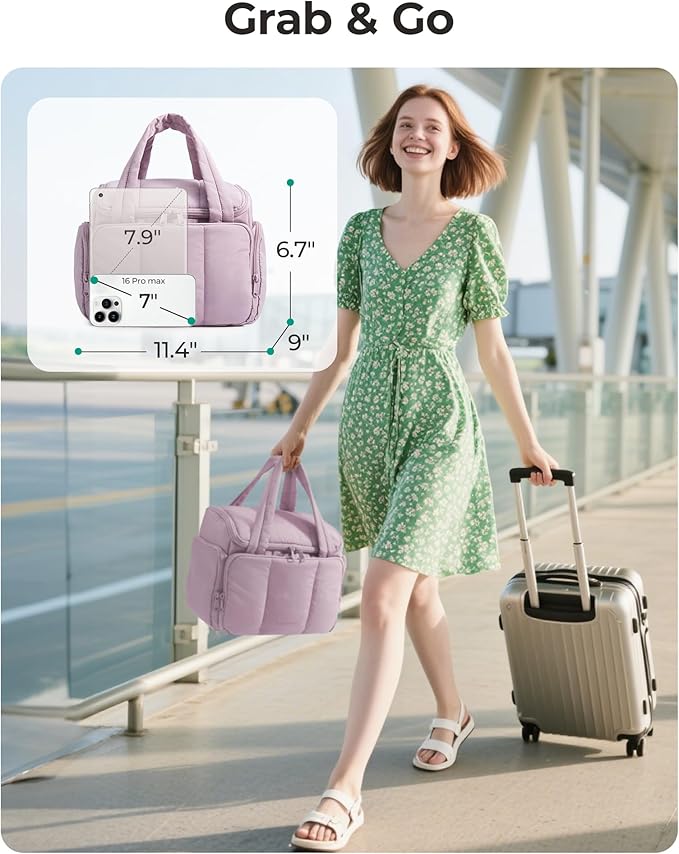 BAGSMART Toiletry Bag Large Roomy Makeup Bag, Portable Makeup Bag with Handle for Travel-Sized Shampoo, Conditioner & Brushes Set, Pink