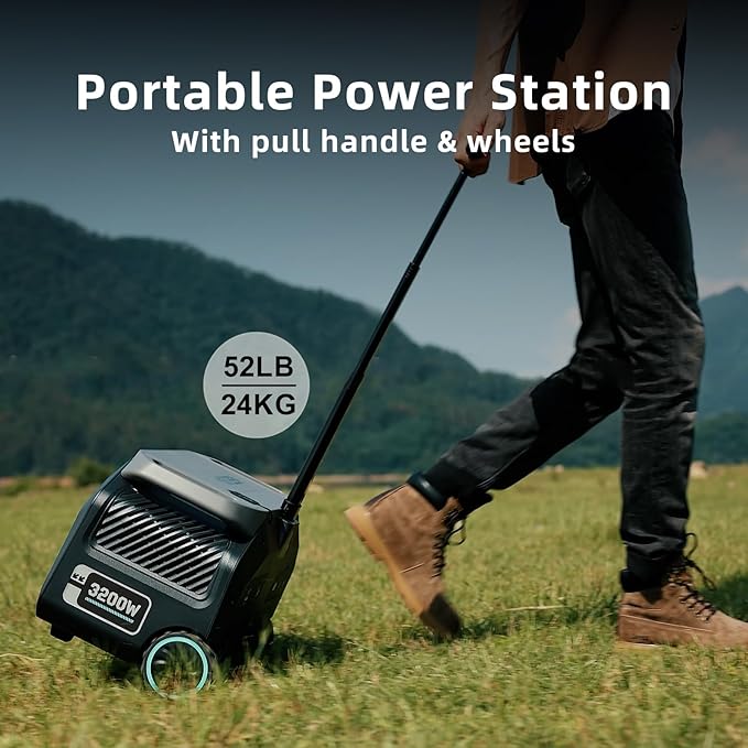 IEE 2048Wh Solar Generator,2400W Portable Power Station P2400 with LiFePO4 Batteries and 500W Solar Panel,1800W AC Charging,4 AC Outlets Up to 2400W for Home,Power Outages, Camping,and RVs