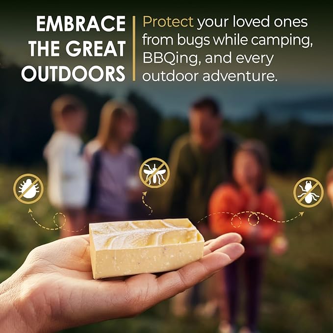 Ain't Buggin Me Citronella Soap - Natural Handmade Soap Made with Pure Citronella, Eucalyptus and Lemongrass Essential Oils - A Must-have for Camping and Outdoor Activities (3pk)