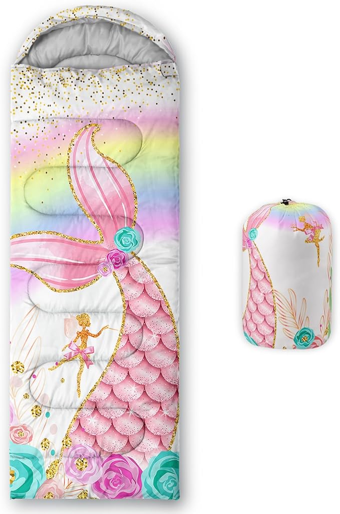 QOOMO Camping Sleeping Bags,3 Season Warm & Cool Weather,Lightweight,Waterproof Sleeping Bags for Adults & Kids,Traveling,and Outdoors,Camping Gear Equipment