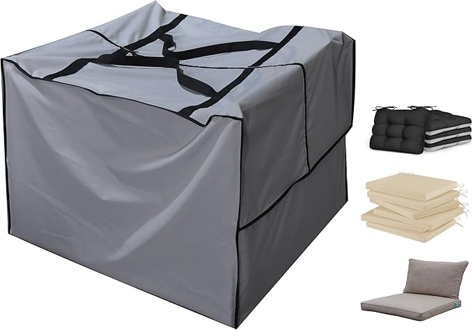 Outdoor Square Cushion/Cover Storage Bag, Protective Zippered Storage Bags with Handles, 32''L x 32''W x 24''H