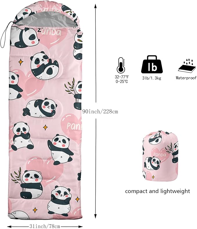 QOOMO Camping Sleeping Bags,3 Season Warm & Cool Weather,Lightweight,Waterproof Sleeping Bags for Adults & Kids,Traveling,and Outdoors,Camping Gear Equipment